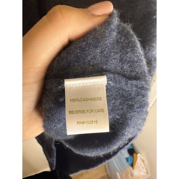 Garnet Hill Cashmere Button Down Sweater Cardigan Blue Size Small - Picture 4 of 4